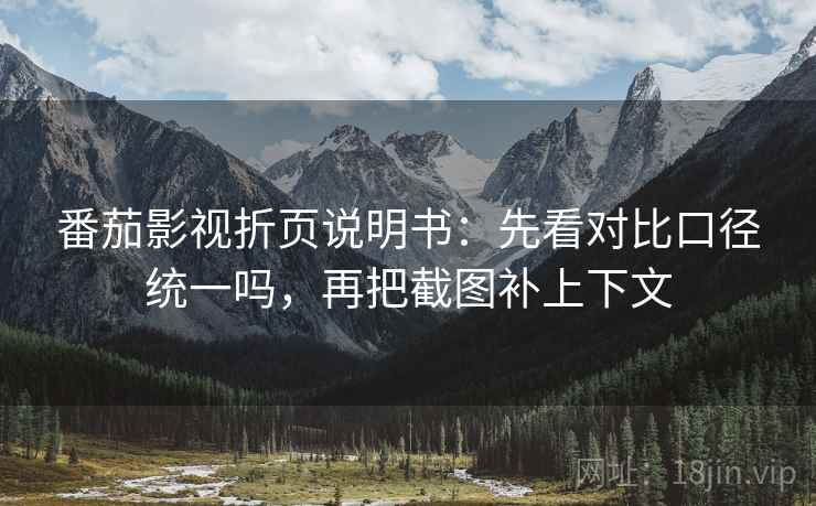 番茄影视折页说明书：先看对比口径统一吗，再把截图补上下文