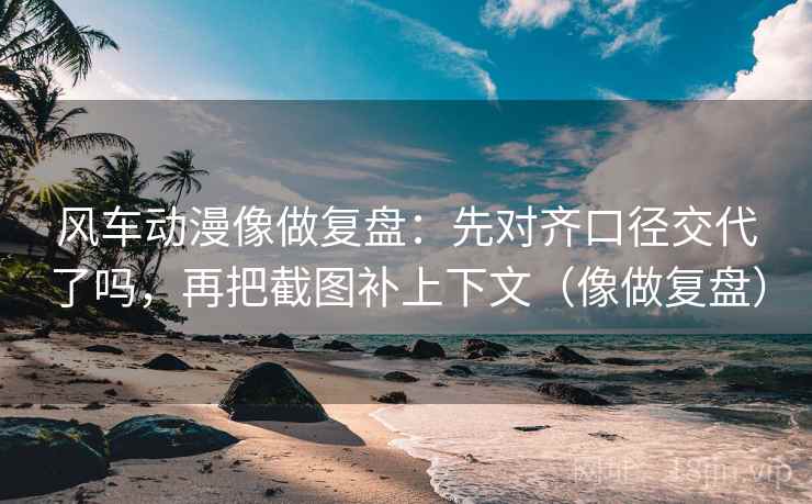 风车动漫像做复盘:先对齐口径交代了吗,再把截图补上下文(像做复盘) 第2张 风车动漫像做复盘:先对齐口径交代了吗,再把截图补上下文(像做复盘) 第2张